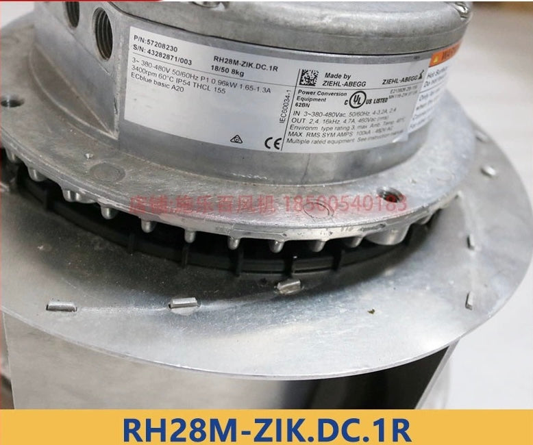 lable of RH28M-ZIK.DC.1R ZIEHL-ABEGG centrifugal fan