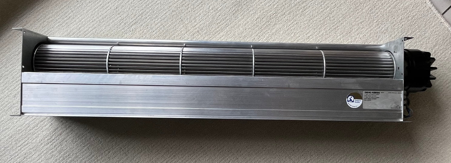 left side view of QK08A-4EM.70.CF ZIEHL-ABEGG Crossflow fan