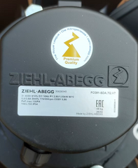 nameplate of FC091-SDA.7Q.V7 ZIEHL-ABEGG Axial Fan