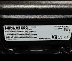 nameplate of FE035-4DK.0C.V7 ZIEHL-ABEGG Axial Fan