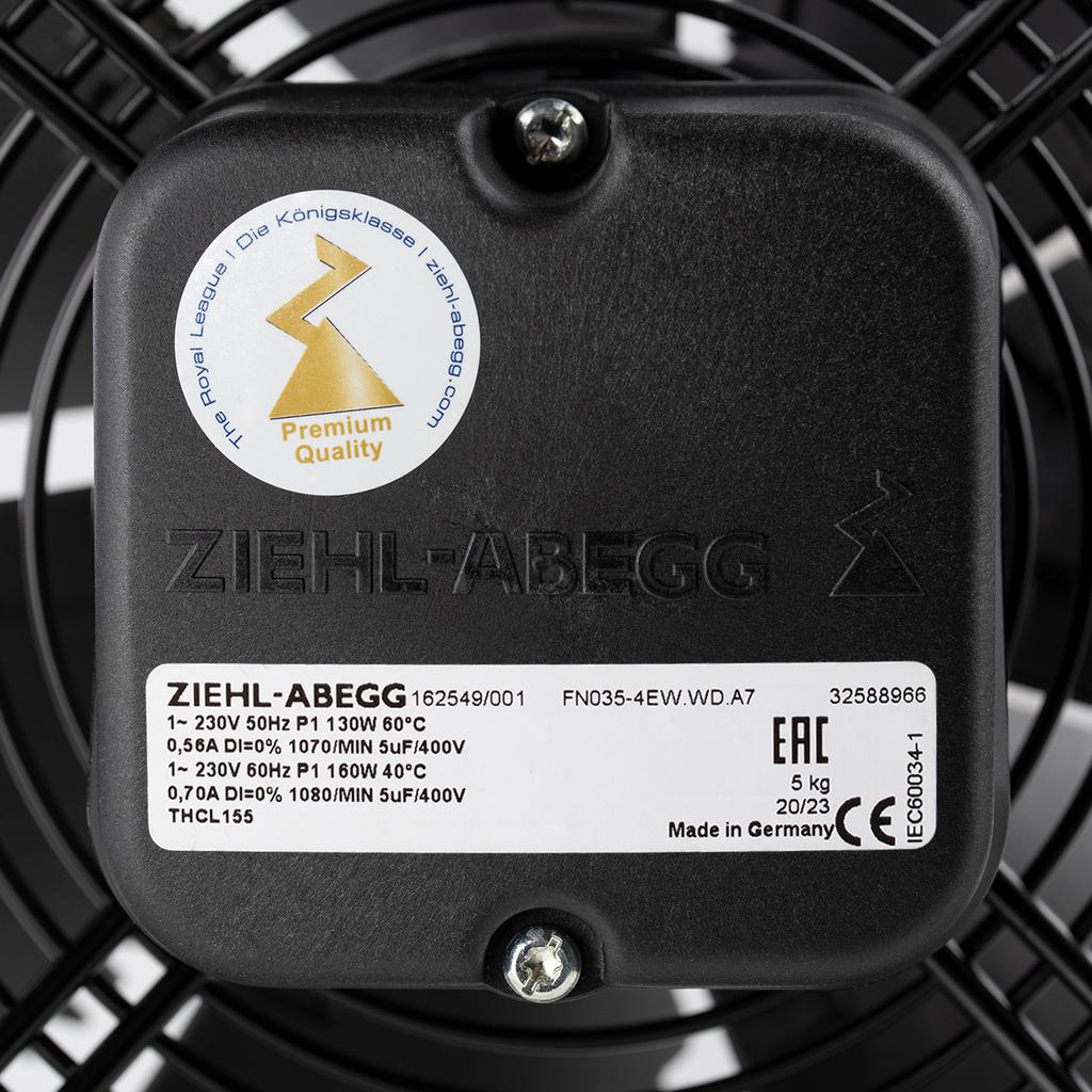 nameplate of FN035-4EW.WD.A7 ZIEHL-ABEGG Axial Fan