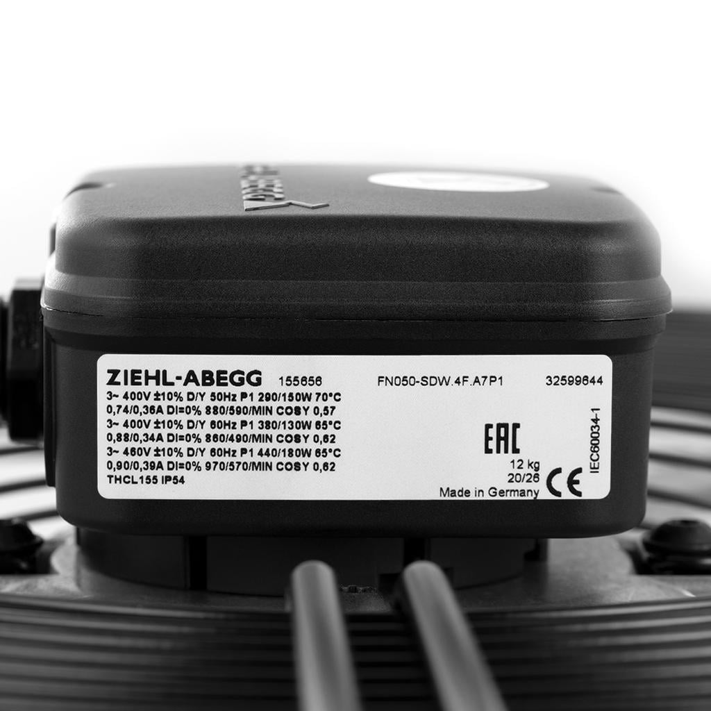 nameplate of FN050-SDH.4F.A7P1 ZIEHL-ABEGG Axial Fan