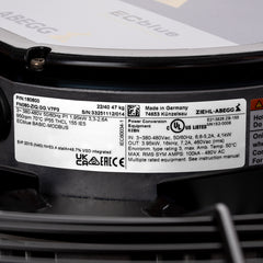 nameplate of FN080-ZIQ.GG.V7P3(Art No:180800) ZIEHL-ABEGG Axial Fan