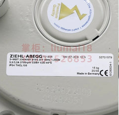 nameplate of MK137-2DK.10.N ZIEHL-ABEGG Centrifugal Fan