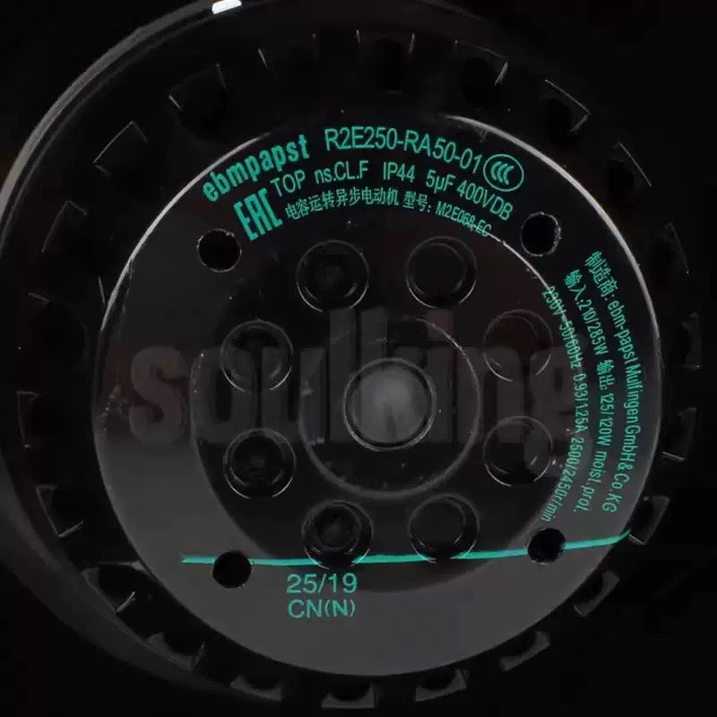 nameplate of R2E250-RA50-01 Ebm-Papst Centrifugal fan