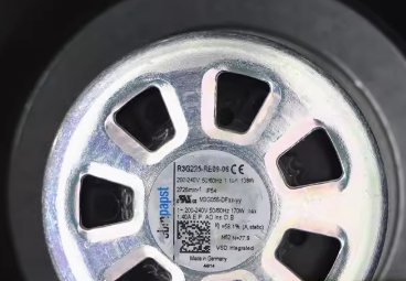 nameplate of R3G225-RE09-06 ebm-papst Centrifugal fan