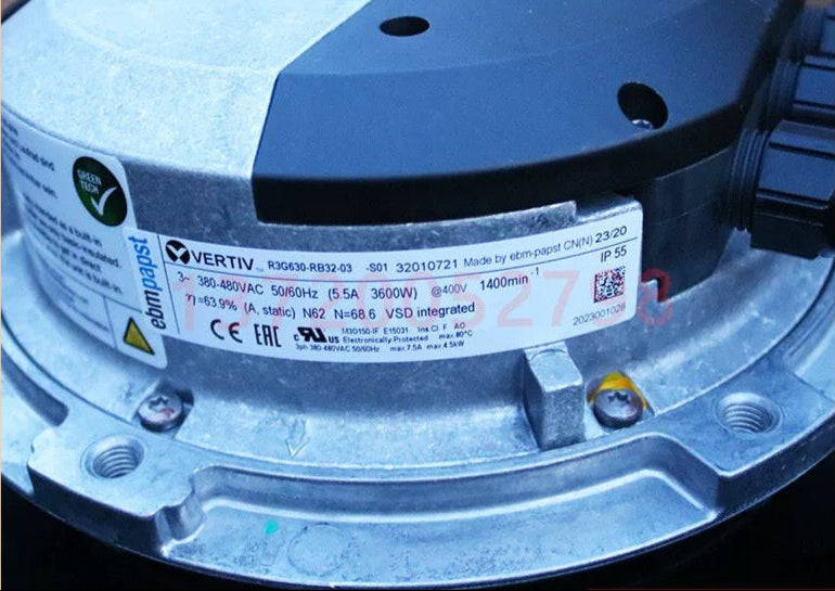 nameplate of R3G630-RB32-03 ebm-papst fan