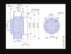 product drawing of RH31M-4DK.2C.1R