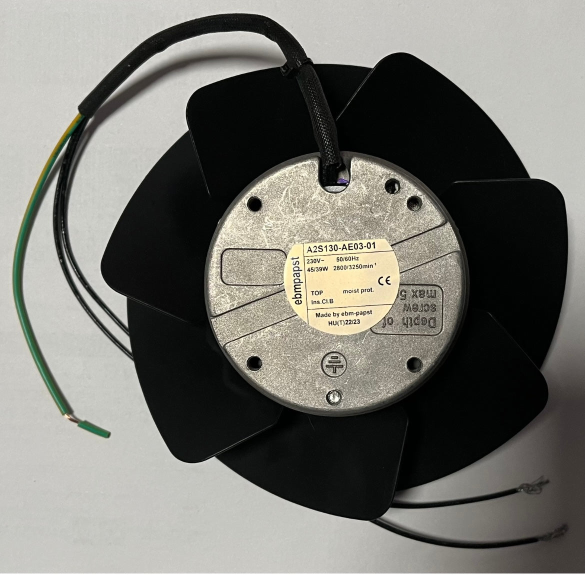 top view of A2S130-AE03-01 ebm-papst AC Axial Fan