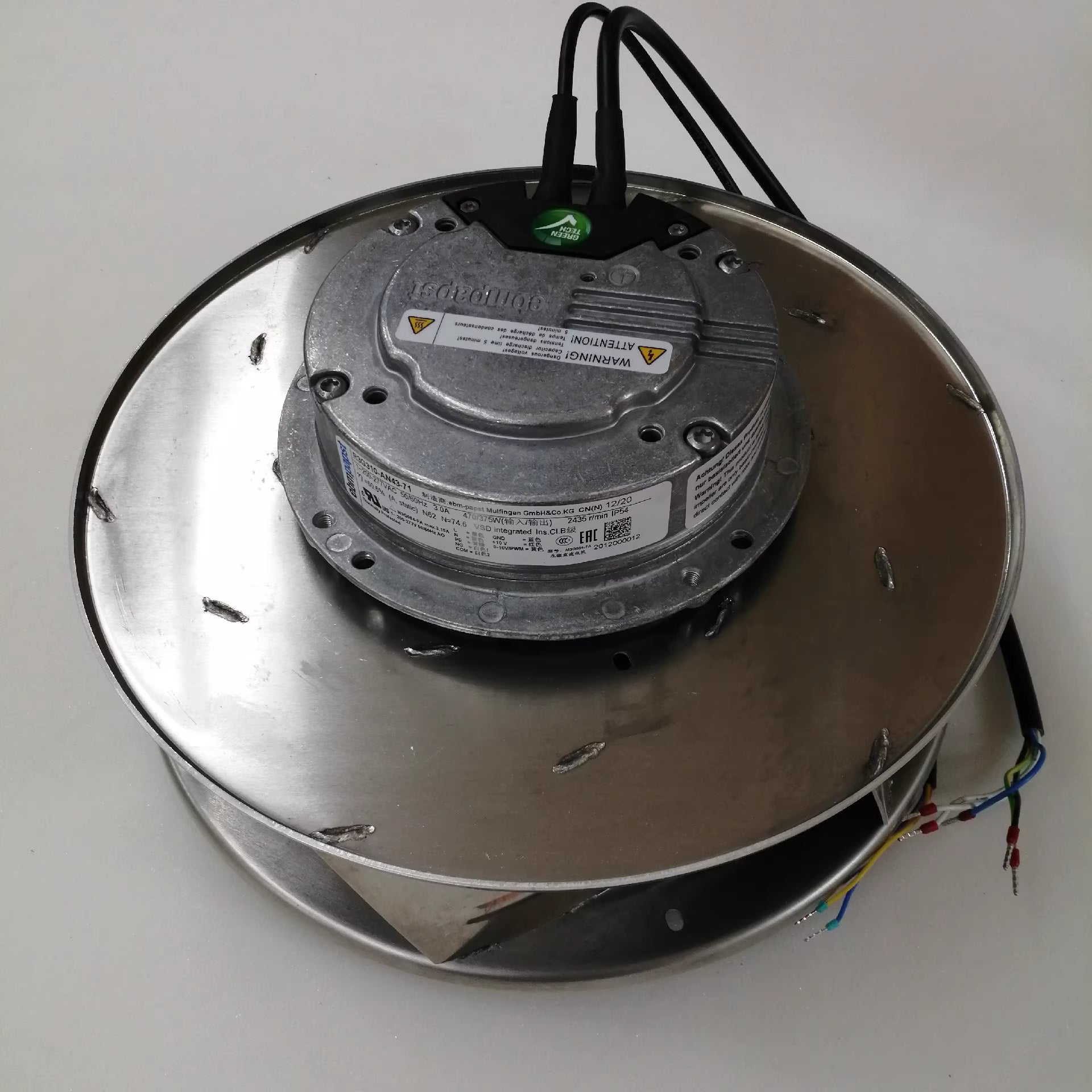 top view of R3G310-AN43-71 Ebmpapst Centrifugal fan