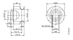 Drawing/dimension RH22M-2EK.1B.1R ZIEHL-ABEGG centrifugal fan