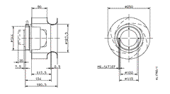 Drawing/dimension RH25M-2EK.3F.1R ZIEHL-ABEGG centrifugal fan
