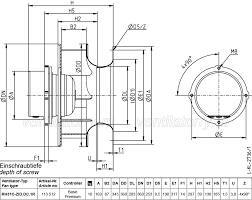 Drawing/dimension RH31C-ZID.DC.1R ZIEHL-ABEGG centrifugal fan