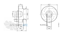 Drawing/dimension RH31M-4DK.2A.2R ZIEHL-ABEGG centrifugal fan