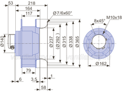 Drawing/dimension RH35M-2DK.6F.2R ZIEHL-ABEGG centrifugal fan