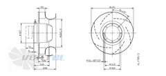 Drawing/dimension RH40M-2DK.6K.2R ZIEHL-ABEGG centrifugal fan