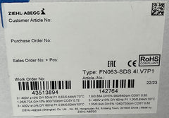 FN063-SDS.4I.V7P1 ZIEHL-ABEGG Axial Fan package label