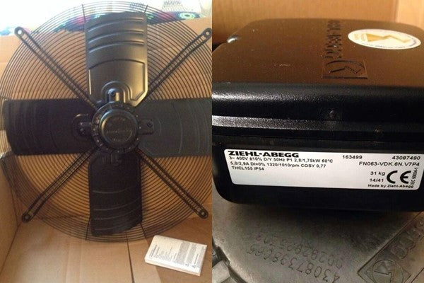 Nameplate of FB063-VDK.6N.V7P4 ZIEHL-ABEGG Axial Fan