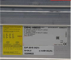 Nameplate of QK10A-2EM.48.FK ZIEHL-ABEGG Crossflow fan