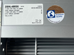 Nameplate of QK12A-4EM.98.GK ZIEHL-ABEGG Crossflow fan