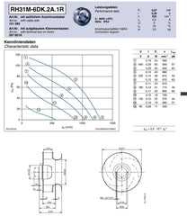 Parameters RH31M-6DK.2A.1R ZIEHL-ABEGG centrifugal fan