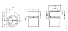 drawing of RD28S-4DW.4R.2L ZIEHL-ABEGG Centrifugal Fan