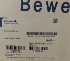 lable1 of FB063-6EK.4I.V4P ZIEHL-ABEGG Axial Fan