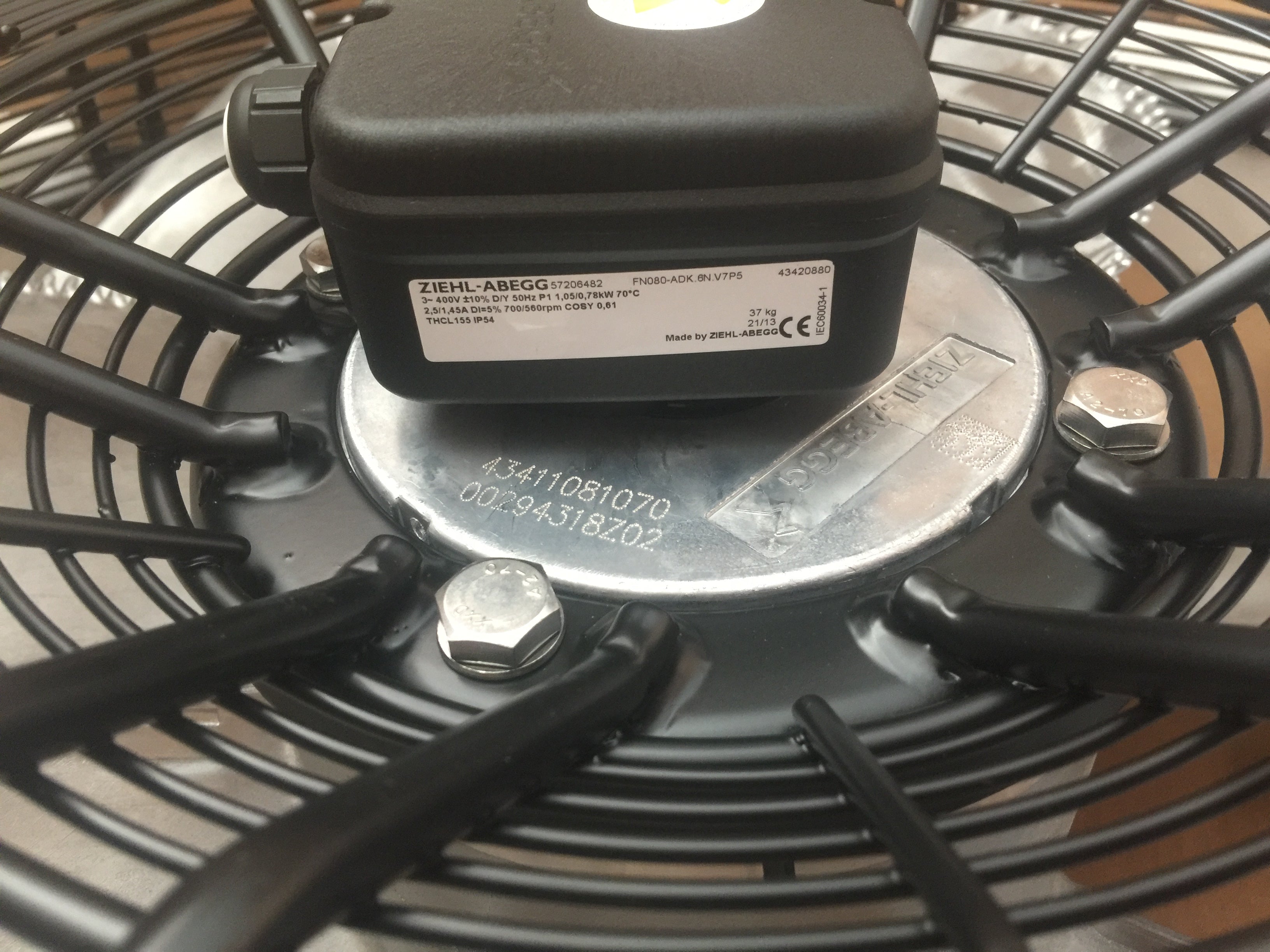 nameplate- of FN080-ADK.6N.V7P5 ZIEHL-ABEGG Axial Fan