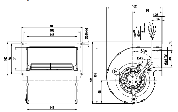 D2E097-BK66-48 EBM-PAPST Fan Centrifugal  50/55W