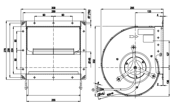 D4E180-CA02-02 Ebm Papst Centrifugal Fan