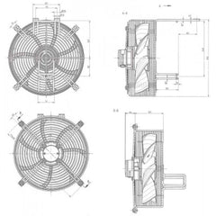 DIMENSION OF FN031-4DZ.0F.A7P2 ZIEHL-ABEGG Axial Fan