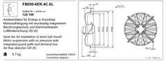 Drawing/dimension FB050-6EK.4C.6L ZIEHL-ABEGG Axial Fan