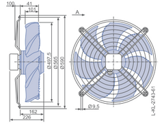 Drawing/dimension  FN050-VDW.4I.A7P1 ZIEHL-ABEGG Axial Fan