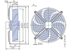 Drawing/dimension FN056-6EW.4I.A7P2  ZIEHL-ABEGG Axial Fan