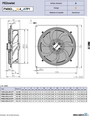 Drawing/dimension FN063-SDQ.4I.A7P1 ZIEHL-ABEGG Axial Fan 