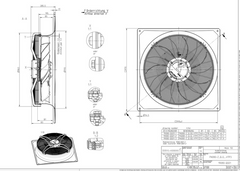 Drawing/dimension FN080-ZIS.GQ.V7P3 ZIEHL-ABEGG Axial Fan