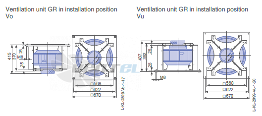 Drawing/dimension  GR50C-ZIK.GL.CR ZIEHL-ABEGG centrifugal fan