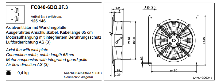 FC040-6DQ.2F.3 ZIEHL-ABEGG Axial Fan