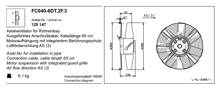 FC040-6DT.2F.3 ZIEHL-ABEGG Axial Fan