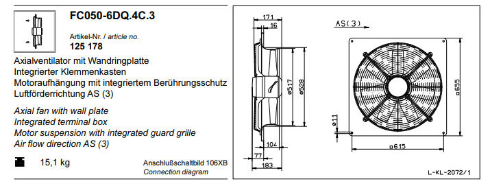 FC045.6DQ.4C.3 ZIEHL-ABEGG Axial Fan