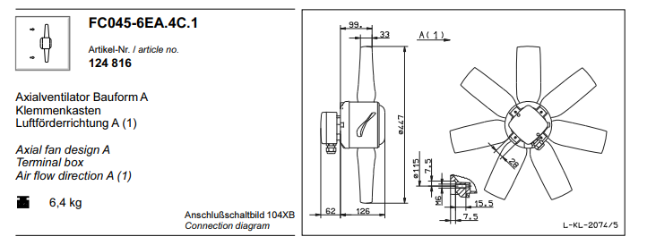 FC045.6EA.4C.1 ZIEHL-ABEGG Axial Fan