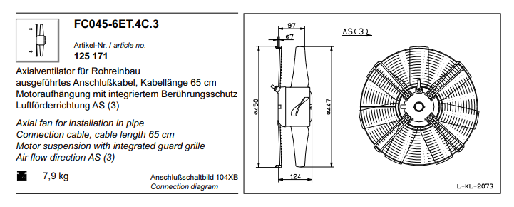 FC045.6ET.4C.3 ZIEHL-ABEGG Axial Fan