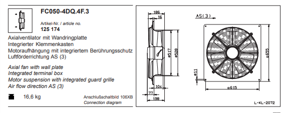 FC050-4DQ.4F.3 ZIEHL-ABEGG Axial Fan