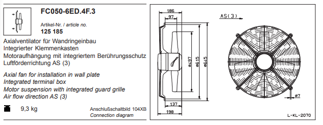 FC050-6ED.4F.3 ZIEHL-ABEGG Axial Fan