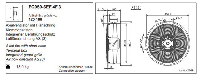 FC050-6EF.4F.3 ZIEHL-ABEGG Axial Fan