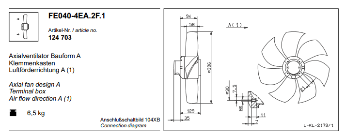 FE040-4EA.2F.1 ZIEHL-ABEGG Axial Fan