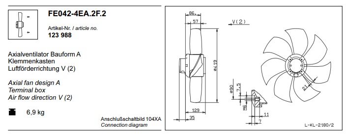 FE042-4EA.2F.2 ZIEHL-ABEGG Axial Fan