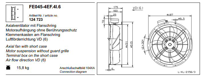 FE045-4EF.4I.6 ZIEHL-ABEGG Axial Fan