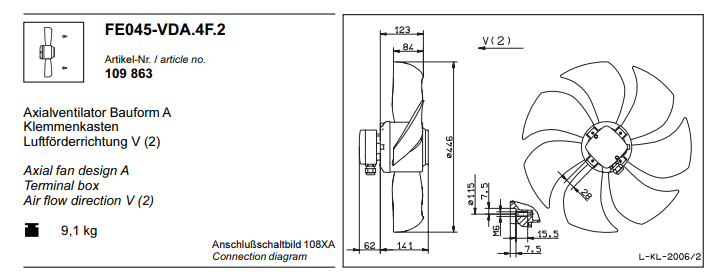 FE045-VDA.4I.2 ZIEHL-ABEGG Axial Fan