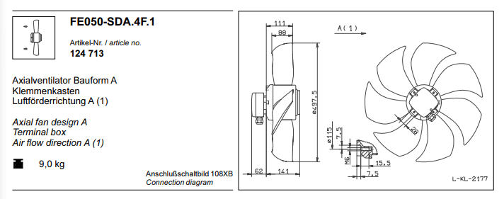 FE050-SDA.4F.1 ZIEHL-ABEGG Axial Fan